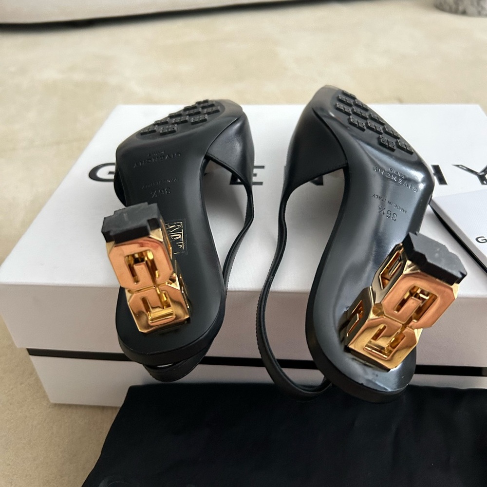 GIVENCHY | Black G Cube Slingback Heels - Picture 12 of 13